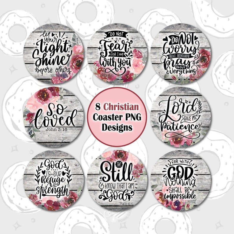 Car Coaster PNG Christian Coaster Bundle Bible Verse Coaster Etsy