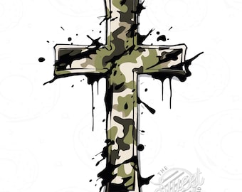 Croix PNG camo, chasse Camo Sainte Croix Clipart, sublimation confessionnelle Design, Christian DTF chemise téléchargement numérique