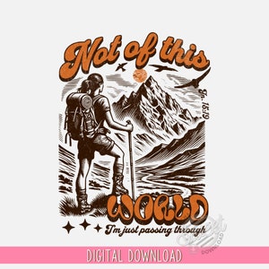 Christian Sublimation Design, Outdoor Vintage PNG Design, Christian DTF Shirt Design, Retro PNG, Jesus Adventure Digital Download, Hiking