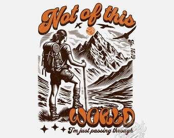 Christian Sublimation Design, Outdoor Vintage PNG Design, Christian DTF Shirt Design, Retro PNG, Jesus Adventure Digital Download, Hiking
