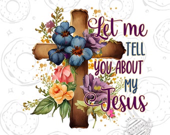 Floral Cross Christian Sublimation Design (Digital Download)