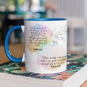 Christian Mug Wrap, Anxiety Mug PNG, Bible Verse Sublimation Mug Design, Watercolor 11 oz and 15oz Mug Template, Affirmations Mug Wrap