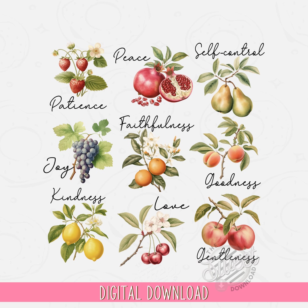 Fruit of the Spirit Christian PNG, Bible Verse Sublimation Design ...