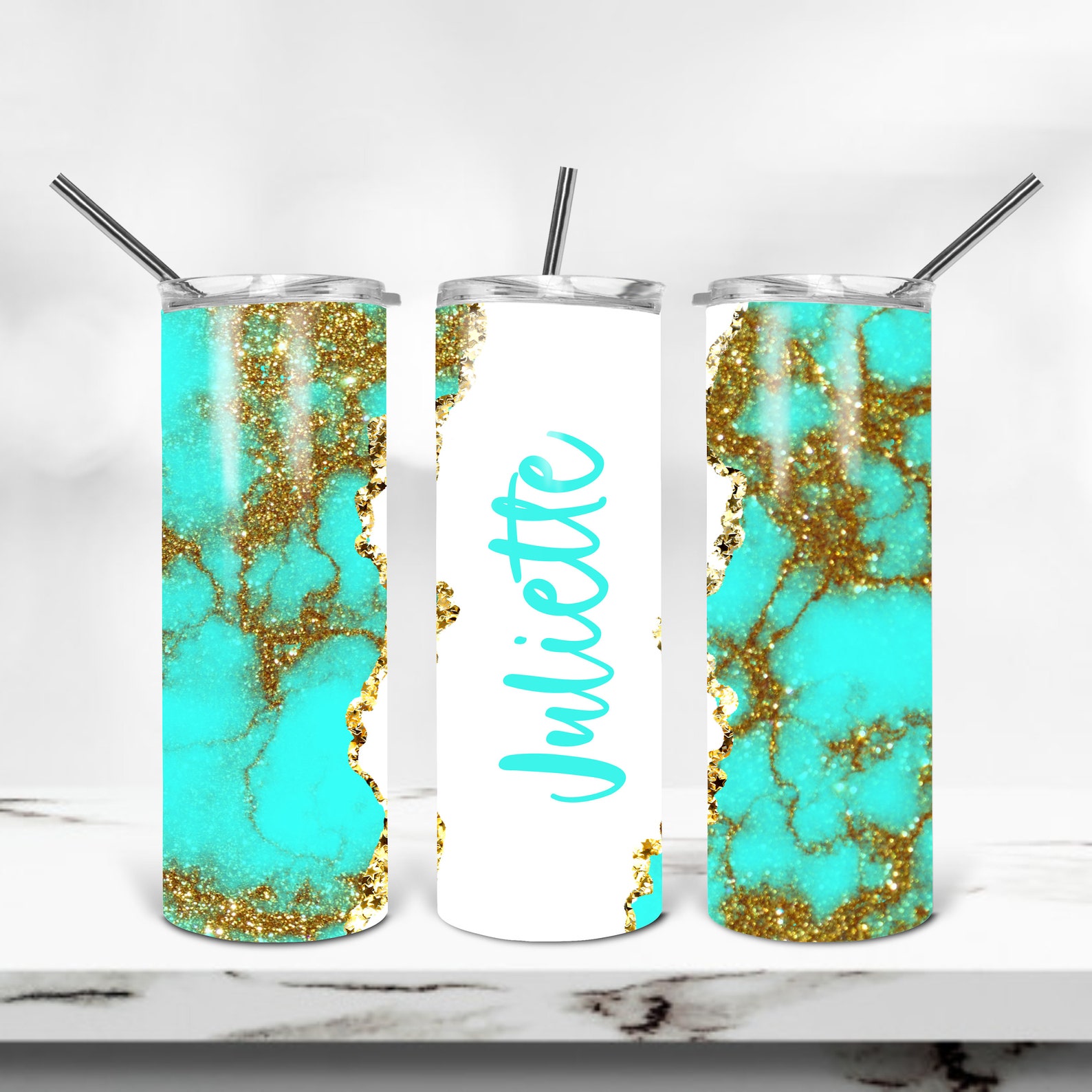 Add Your Own Name Sublimation Tumbler Designs Turquoise with Etsy