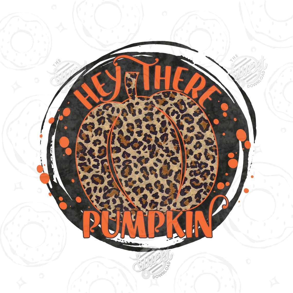 Hey There Pumpkin PNG Sublimation Designs, Fall Leopard Print Pumpkin ...