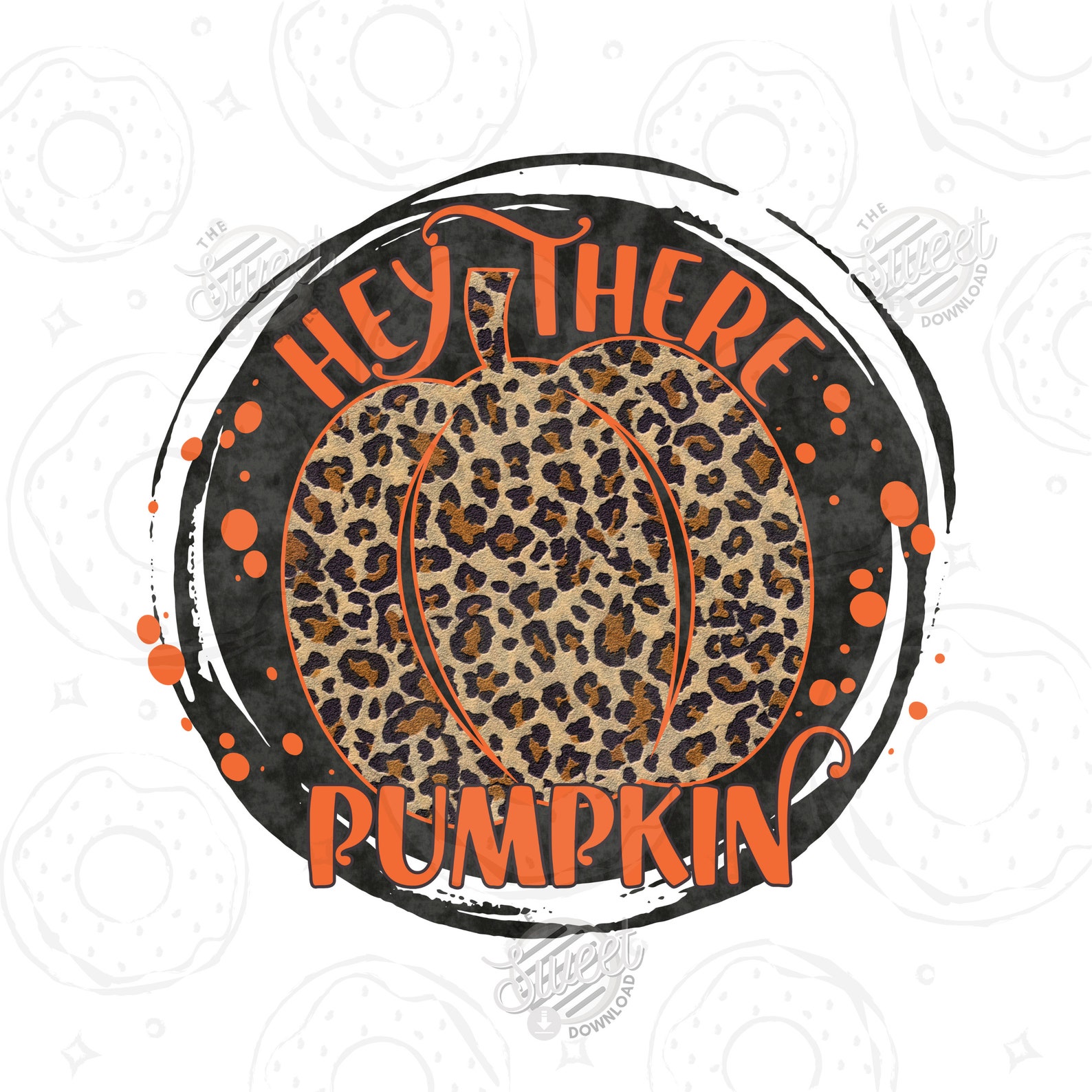 Hey There Pumpkin PNG Sublimation Designs, Fall Leopard Print Pumpkin ...