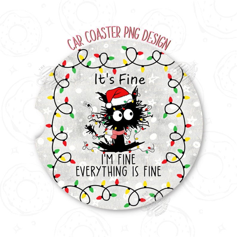 Christmas Car Coaster PNG Funny Christmas Car Coaster Etsy