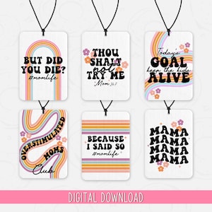 Retro Air Freshener PNG, Mama Air Freshener Sublimation Design, Funny Mom Quote Air Freshener Design, Air Freshener Bundle, Keychain PNG