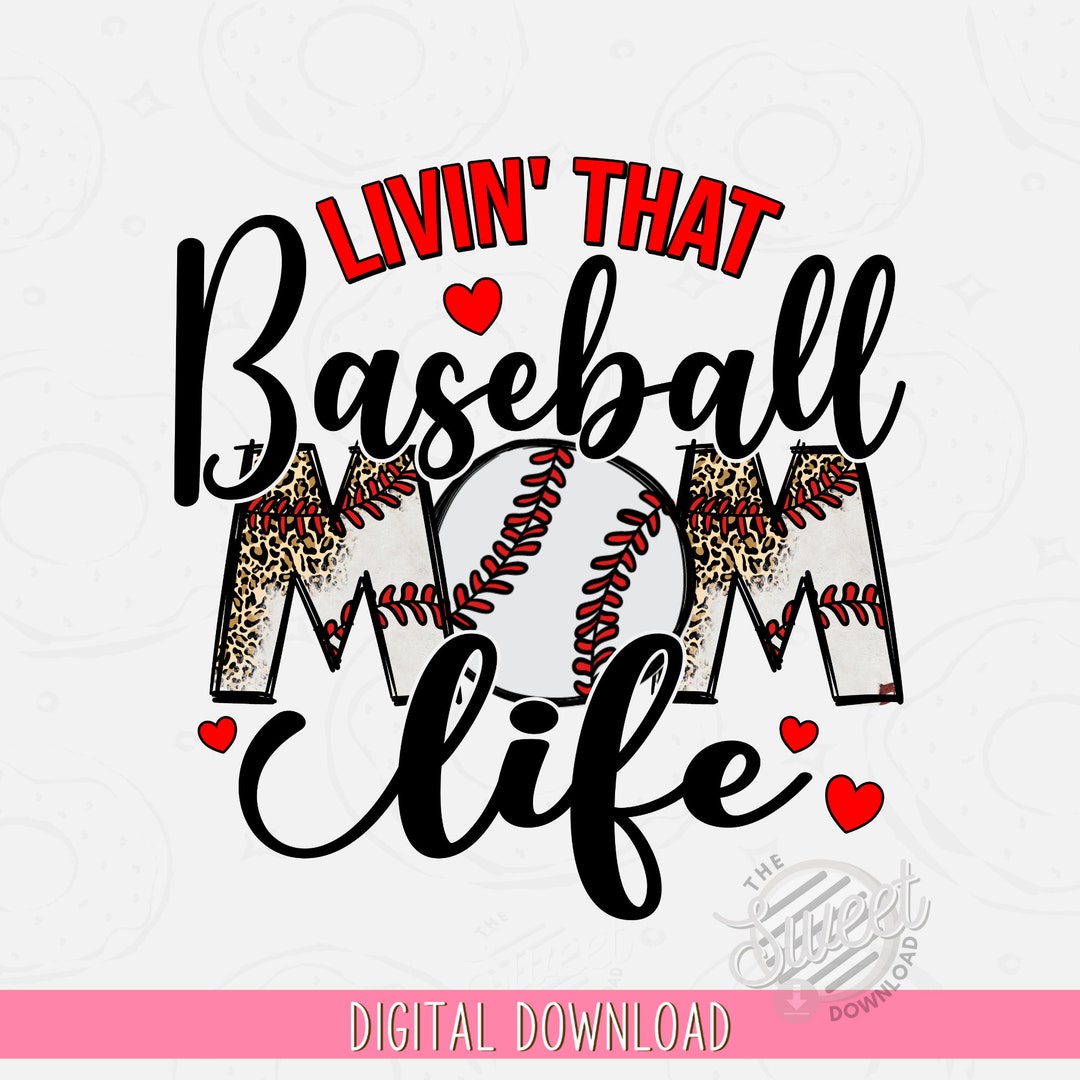 Baseball Mom Life Sublimation Design, Baseball Shirt Design, Leopard