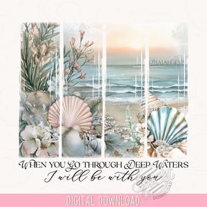Christian Brushstroke PNG, Deep Waters Ocean Sublimation Design, Spring Aesthetic Boho DTF Shirt Design, Summertime Bible Verse Digital