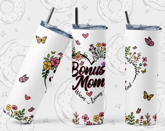 Envoltorio floral para vaso "Bonus Mom": Día de la Madre PNG (Descarga digital)