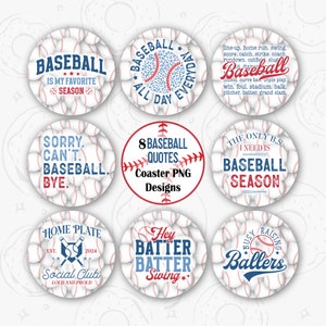Baseball Car Coaster PNG, Baseball Quotes Car Coaster Sublimation Design, Baseball Season Round PNG, Hey Batter Keychain PNG, Coaster Design