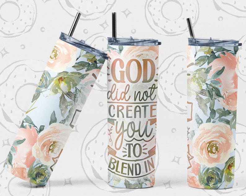 Christian Tumbler Wrap Scripture Jesus Faith Quote Floral Etsy