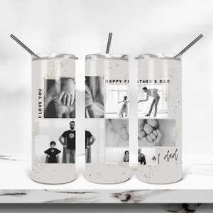 Dad 20 oz Skinny Tumbler Sublimation Design - Best Dad Digital Download PNG - Personalized Photo Happy Father's Day