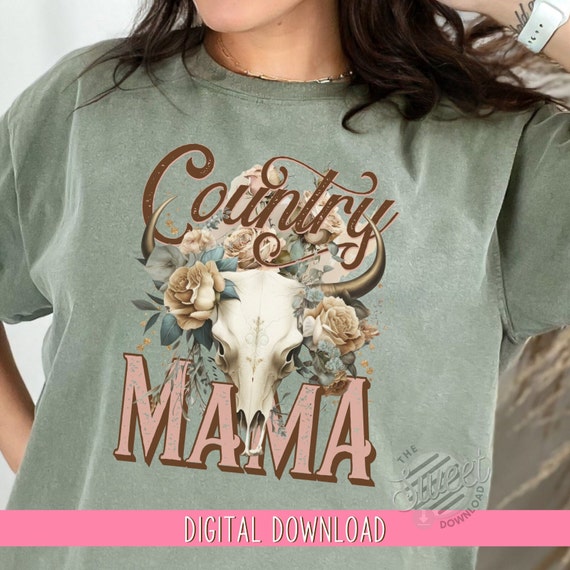 Country Mama PNG, Western Sublimation Design, Boho Mama