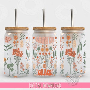 Flower Tumbler grow in Grace Libbey Glass Flower Tumbler grow in Grace Libbey Glass