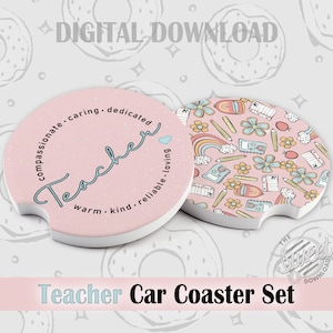 Teacher Car Coaster PNG, Teaching Sublimation Car Coaster, Quote Car Coaster Design, Back to School Car Coaster Template, Teacher Gift PNG