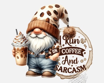 Coffee Quote PNG, Funny Sublimation Design, Gnome DTF Shirt Design, Cute Gnome Digital Download, Coffee Saying PNG, Man Gnome Mug Design