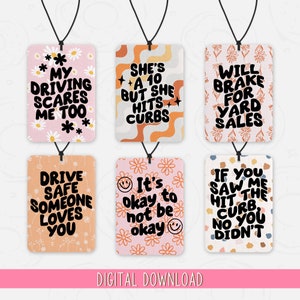 Retro Air Freshener PNG, Funny Air Freshener Sublimation Design, Driving Quotes Air Freshener Design, Car Freshener Bundle, Keychain PNG