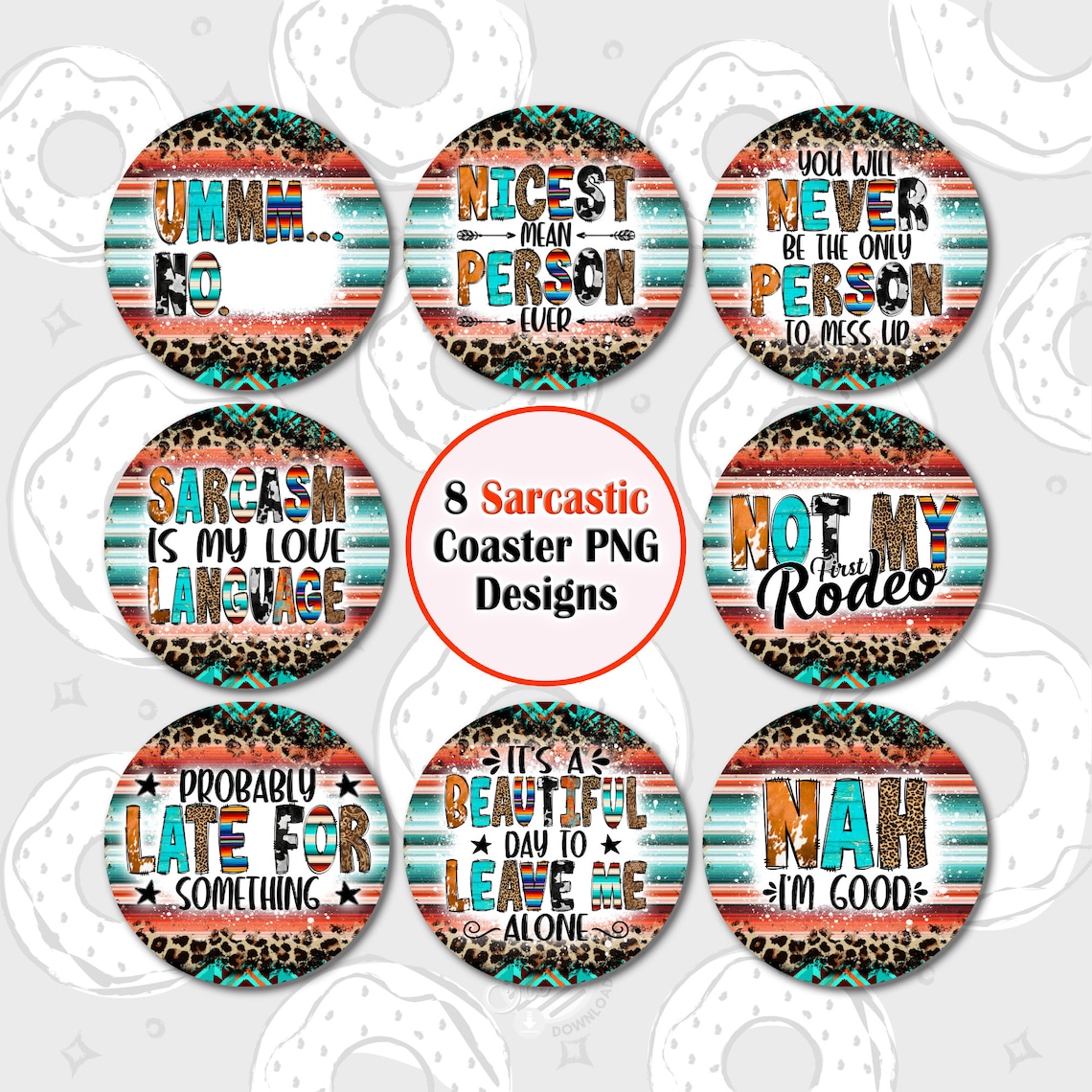 Car Coaster PNG Western Coaster Bundle Sarcastic Coaster Etsy