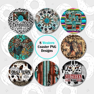 Car Coaster PNG, Western Coaster Bundle, Southwestern Coaster Design, Car Accessories, Serape Car Coaster Sublimation Design, Coaster Bundle