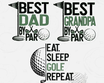 Golf PNG, Golf Bundle Sublimationsdesign, Bester Vater von Par PNG, Bester Opa von Par Digitaler Download, Golfzitat DTF Design