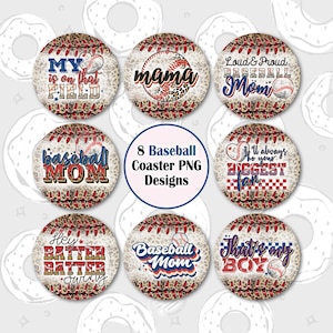 Baseball-Auto-Untersetzer, Baseball-Mama-Sublimations-Untersetzer, Hey Batter Coaster Bundle, Herz auf dem Feld-Untersetzer-Design, runder Schlüsselbund PNG