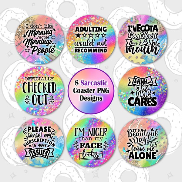 Car Coaster PNG, Sarcastic Coaster Sublimation Design, Funny Car Coaster Design, Sublimation Car Coaster Template, Rainbow Coaster Bundle