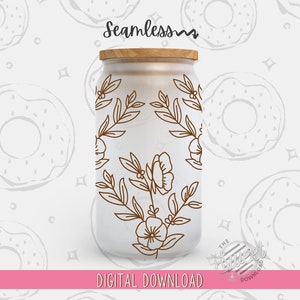 Christian 16 oz Glass Can PNG, Bible Verse Glass Can Wrap, Don't be Anxious Glass Can Sublimation Design, Hand drawn Floral Glass Can PNG
