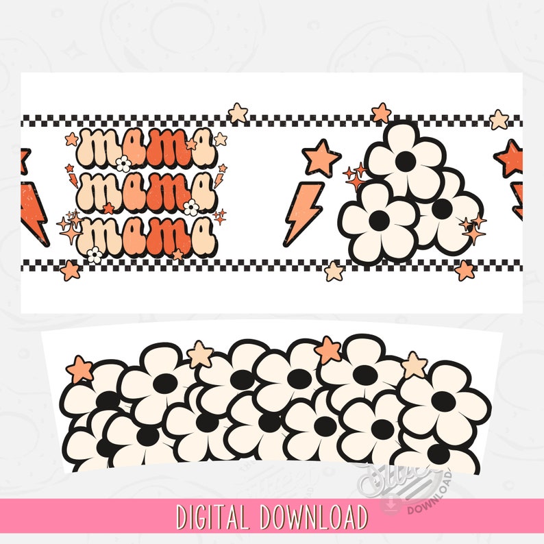 Retro Floral Mama 40 Oz Tumbler Wrap PNG (digital Download) - Etsy Canada