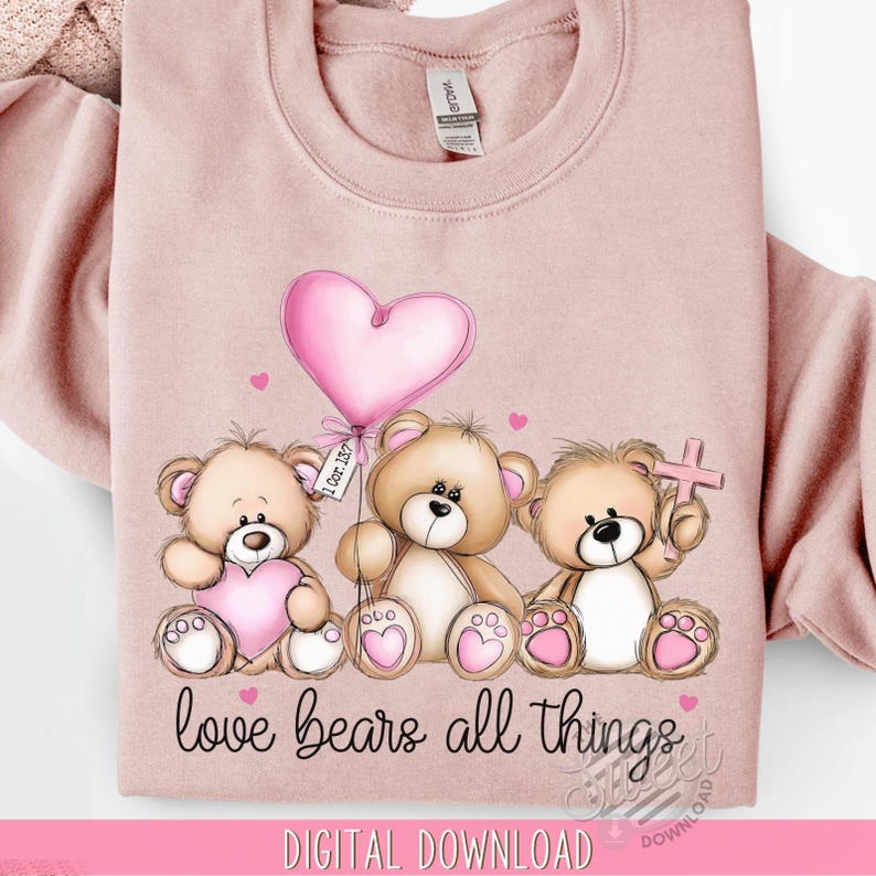 Love Bears All Things Christian PNG, Valentine's Day Bible Verse ...