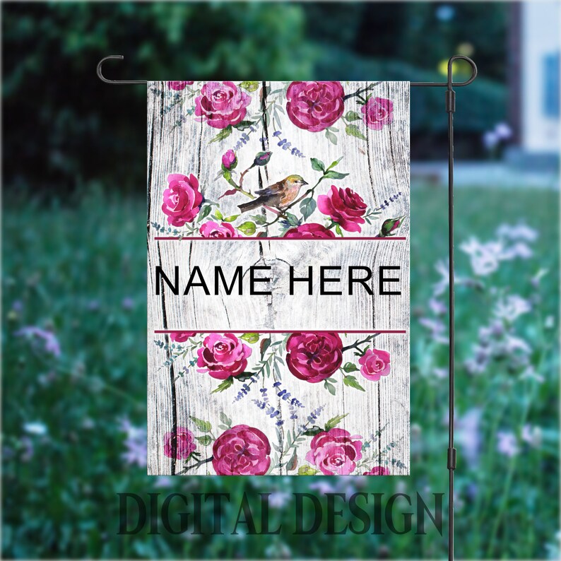 Garden Flag PNG Personalize Garden Flag Template Bird With Etsy