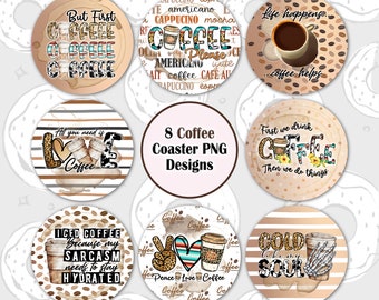 Lustiges Auto Untersetzer PNG, Kaffee Untersetzer Bündel, Kaffee Zitate Untersetzer PNG, Autozubehör, Auto Untersetzer Sublimationsdesign, Untersetzer Vorlage