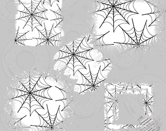Spider Web Sublimation Patch, Halloween Background PNG, Spider Web Sublimation Design, Halloween Bundle of 5 Patches