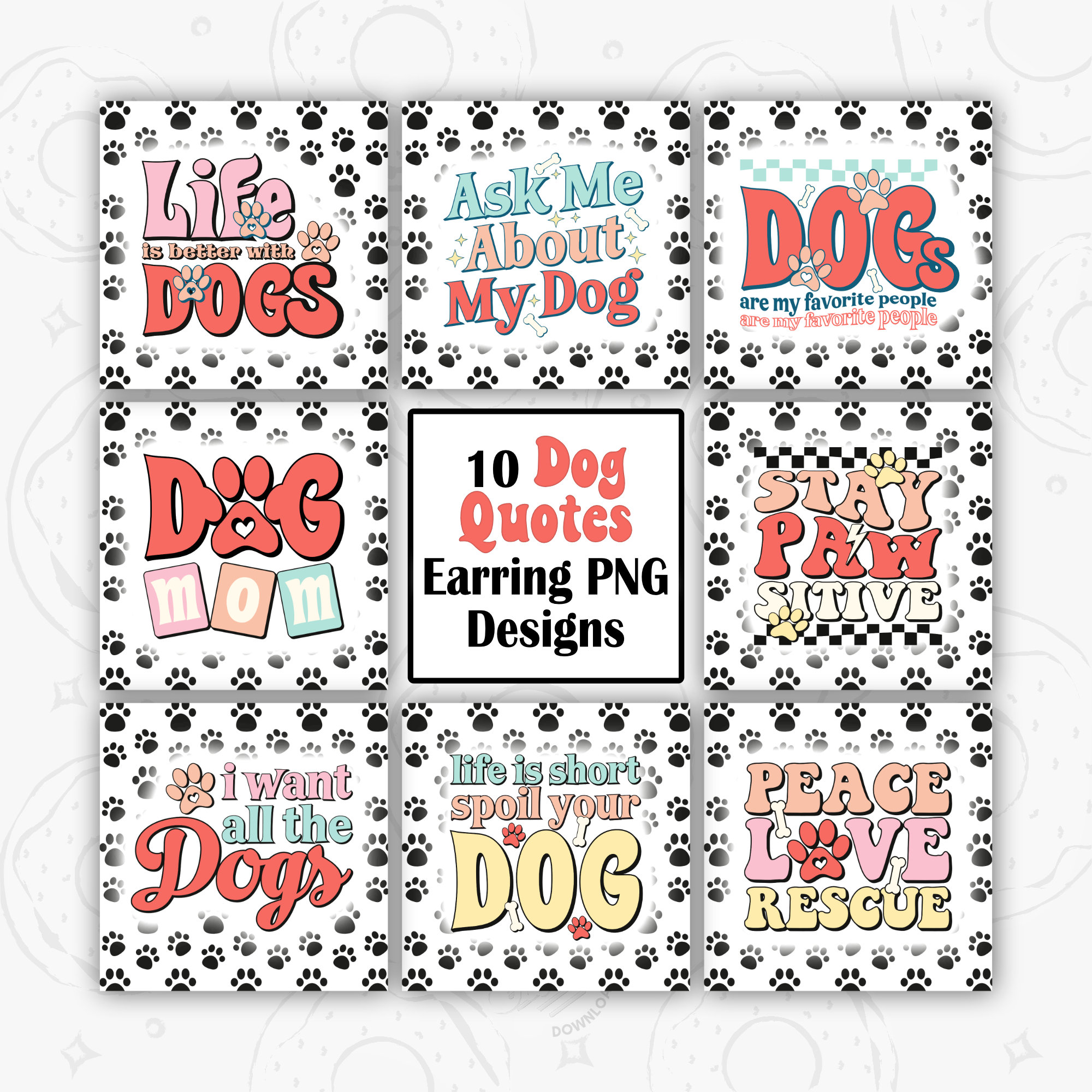 Dog Quotes Square PNG, Dog Mom Coaster PNG, Dogs Sublimation Coaster Design, Funny Dog Sayings Square Digital Download, Coaster Bundle