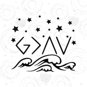 God is groter dan de hoogte- en dieptepunten Christian SVG en PNG Digital Download voor sublimatie of Cricut/Silhouette Cutting Machine