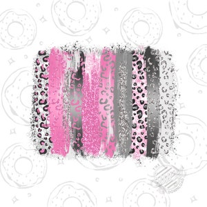 Background PNG, Pink Cheetah Print Sublimation Design Download, Brushstroke Background Clipart, Hot Pink and Grey Brush Strokes
