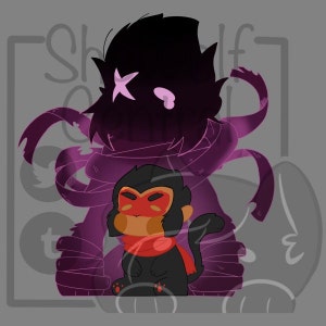 Shadow Monkie Macaque Pin/Keychain