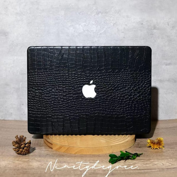 Funda para MacBook con estampado de cocodrilo negro misterioso / Funda a prueba de golpes para portátil / MacBook Pro/Air 12/13/14/15/16 / Funda para M1/M2/M3/M4/M5 2018-2026