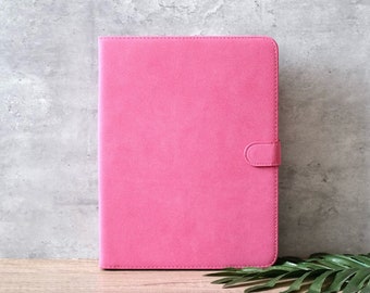 Vintage Pink Matte Vegan Leather iPad case, iPad Pro 2022/21, iPad Air 5,4,3,2,1, iPad 2022/2021/2020, iPad 2018/2017, iPad mini6,5,4