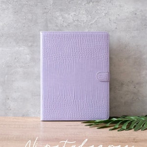 Creamy Purple crocodile print leather iPad case, iPad Pro 2022/2021, iPad Air 5,4,3,2,1, iPad 2022/2021/2020, iPad 2018/2017, iPad mini6,5,4