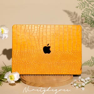 Sunset Croco-Texture Leather MacBook case | Premium Shockproof Cover | MacBook Pro/Air 12/13/14/15/16 | Cover for M1/M2/M3/M4 2018-2023-2025