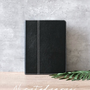 Custodia in vera pelle nera per iPad, custodia per iPad Pro 2022, 2021, iPad Air 5, 4, 3, 2, 1, iPad 2022, 2021, 2020, 2019, iPad mini 6, 5, 4