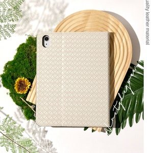 Light Beige Weave leather iPad Pro 2022/2021, iPad Air 2024, iPad Air 5,4,3,2,1, iPad 2022/2021/2020/2019, iPad 2018/2017, iPad mini6,5,4
