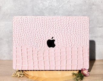 Creamy pink crocodile print case, MacBook Air 11&#39;&#39;, MacBook 12&#39;&#39;, MacBook Air 13&#39;&#39;, MacBook Pro 13&#39;&#39;, MacBook Pro 13&#39;&#39;/15&#39;&#39;,MacBook Pro 16&#39;&#39;