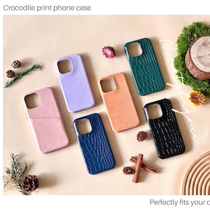 Krokodil-Print Leder iPhone 16 15 14 13 12 11 Pro Hülle iPhone 12 mini Hülle iPhone XR Hülle iPhone XS Max Hülle iPhone7 / 8Plus iPhone SE Hülle