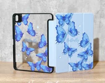 Blue Butterfly Acrylic iPad case with slot Pro 2022, 2021 case, iPad Air,5,4,3,2,1, iPad 2021,2020, iPad 2019, iPad mini6