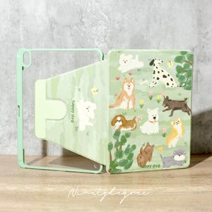 Puppy & Nature Acrylic iPad case with slot Pro 2022, 2021 case, iPad Air,5,4,3,2,1, iPad 2021,2020, iPad 2019, iPad mini6,5,4