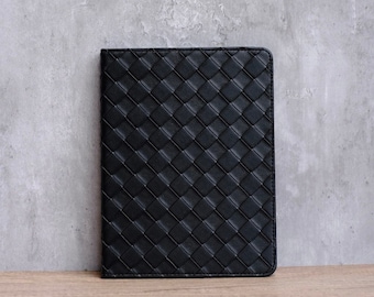 Schwarz Weave Leder iPad Pro 2022, iPad Air 5, Pro 2021 Hülle, iPad 2020,2019, iPad mini 4,5,6, iPad 2019, iPad Air 1,2,3,4 iPad 2017, 2018