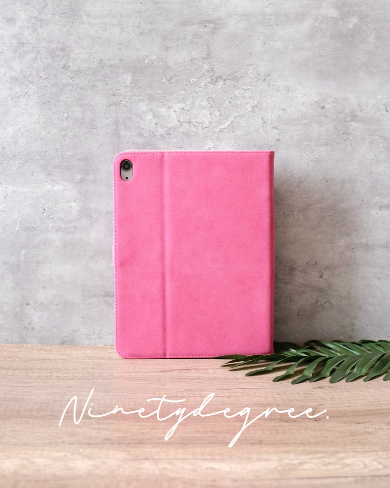 Vintage Pink Matte Vegan Leather iPad case, iPad Pro 2022/21, iPad Air 5,4,3,2,1, iPad 2022/2021/2020, iPad 2018/2017, iPad mini6,5,4 image 2